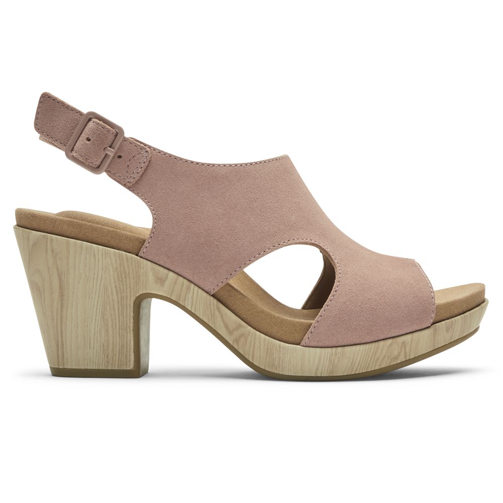 Sandálias De Salto Mulher Rockport Vivianne Cutout Slingback Luz Rosa,Portugal ZNEOQ-7395